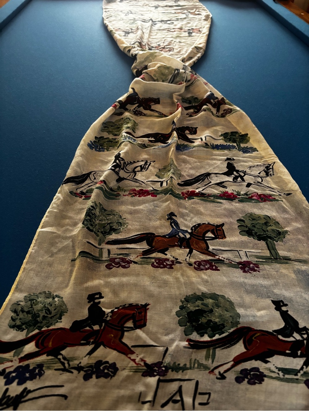 Fox hunt equestrian design Frederick scarf